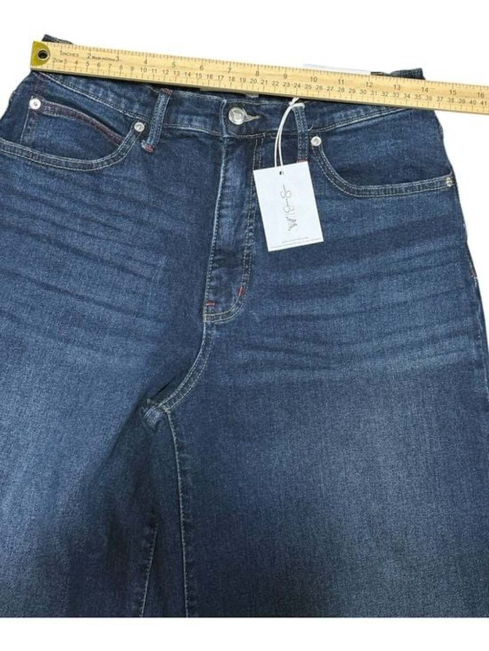 Jessica Simpson FREESIA HIGH RISE WIDE LEG DENIM DARK WASH - Picture 3 of 5